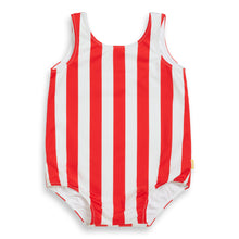 Red and White Striped Baby Swimsuit (Rayures de rubis)