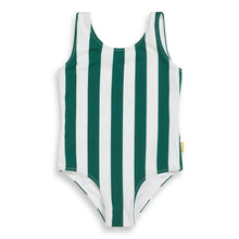 White and Green Swimsuit (Rayures d'émeraude)